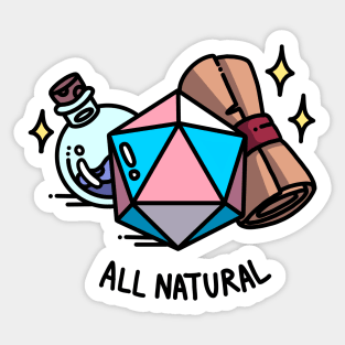 All Natural Transgender DnD D20 Sticker